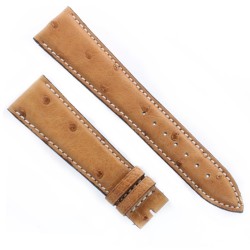 Cinturino Misure adatte a Jaeger-LeCoultre JLC in Struzzo Marrone opaco 22/18 mm B42M.