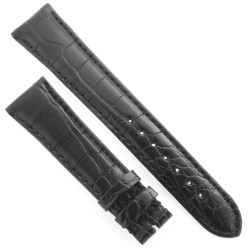 Cinturino Alligatore Nero Opaco 20/16 mm bombatura 3,5 mm classico