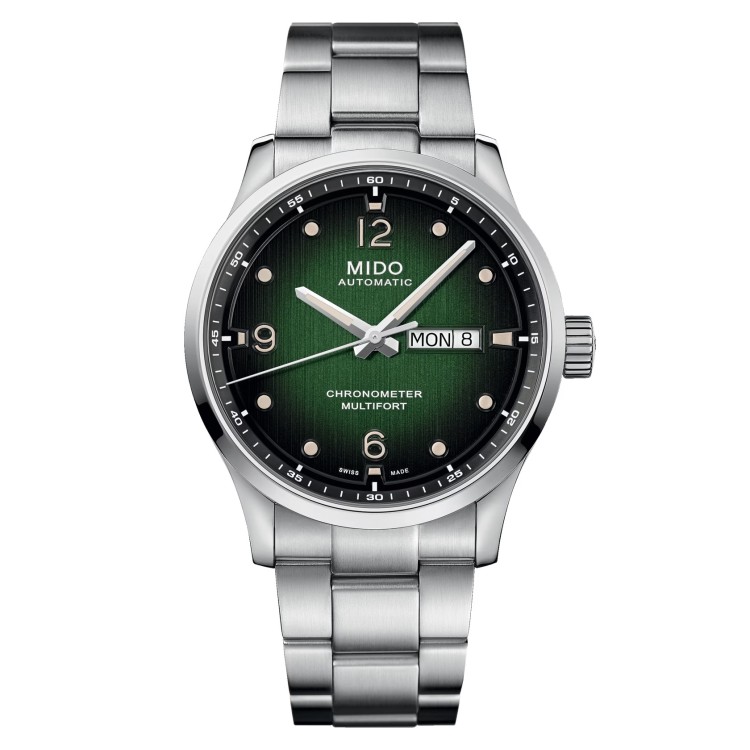 MIDO Multifort M038.431.11.097.00 M Chronometer COSC Automatico in Acciaio 42 mm Verde Sfumato
