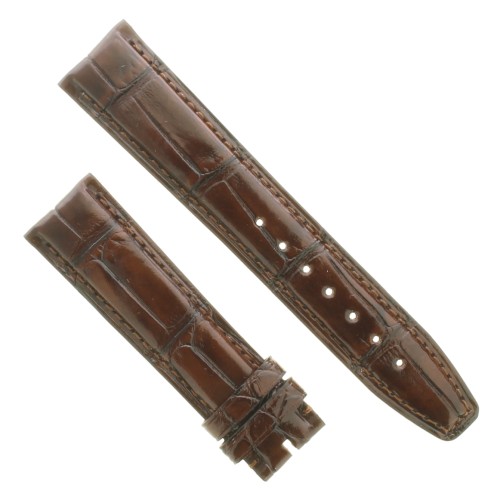 IWC Cinturino Alligatore Marrone testa di moro lucido 20/18 mm per  Portoghese 3712 3714