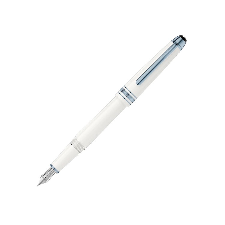 MONTBLANC Glacier White MEISTERSTÜCK 129399 Stilografica pennino M Resina Bianca.