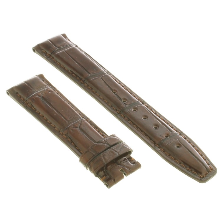 IWC Cinturino Alligatore Marrone testa di moro lucido 20/18 mm per  Portoghese 3712 3714