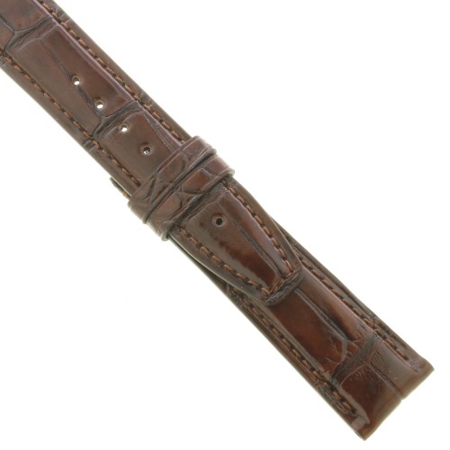 IWC Cinturino Alligatore Marrone testa di moro lucido 20/18 mm per  Portoghese 3712 3714
