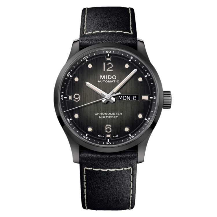 MIDO Multifort M038.431.36.057.00 M Chronometer COSC Automatico in Acciaio 42 mm Nero Sfumato