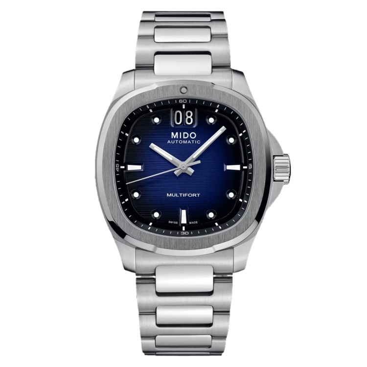 MIDO Multifort TV Big Date M049.526.11.041.00 Automatico in Acciaio 40 mm rettangolare Blu.