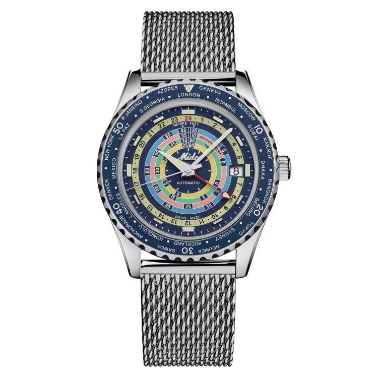 MIDO Ocean Star Decompression World Timer M026.829.17.041.00 Automatico 40,5 mm Blu