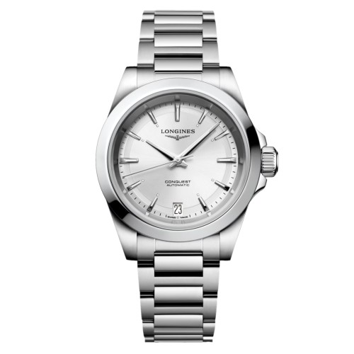 LONGINES CONQUEST L3.430.4.72.6 Automatico 34 mm Argentè Bracciale Acciaio