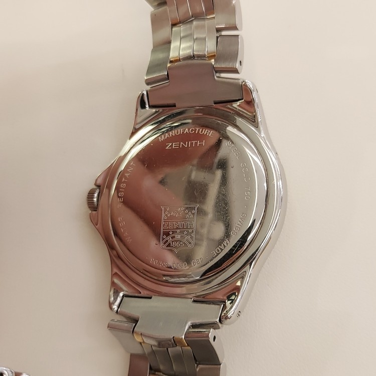 ZENITH Secondo Polso Class 6 Gmt 38 mm 90/53.0030.682/21 Cassa e Bracciale acciao oro 18 kt