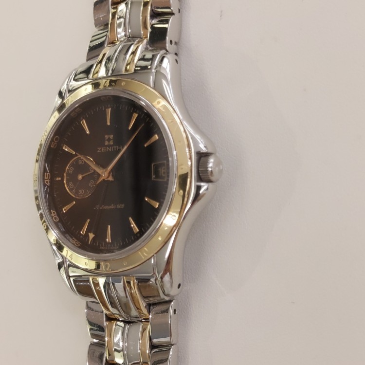 ZENITH Secondo Polso Class 6 Gmt 38 mm 90/53.0030.682/21 Cassa e Bracciale acciao oro 18 kt