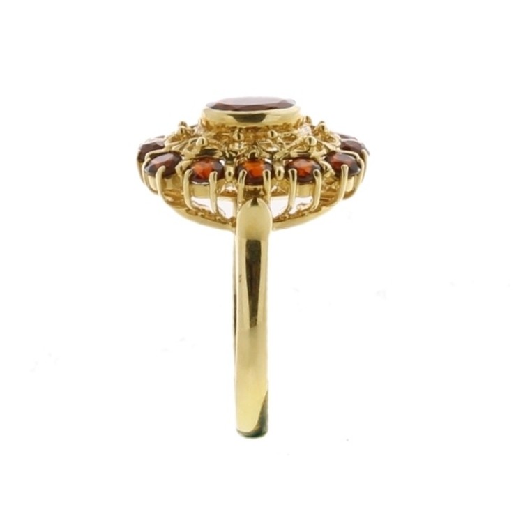 Anello Granato a Margherita Oro 18 kt