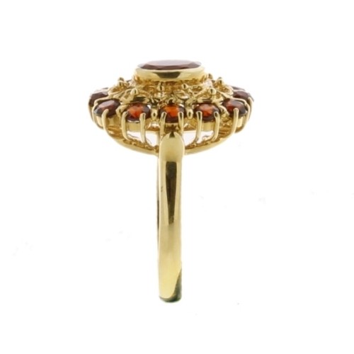 Anello Granato a Margherita Oro 18 kt