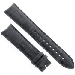 Cinturino Sartoriale Alligatore Nero opaco 20/18 mm B45NC ansa curva classico..