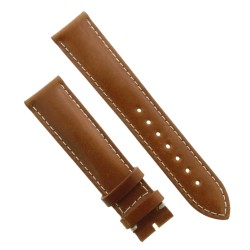 Cinturino Sartoriale Pelle Vitello Marrone Chiaro Naturale 20/18 mm B48B cuciture chiare
