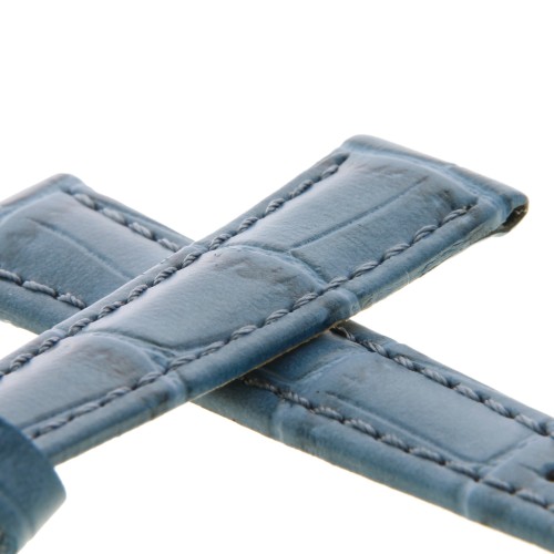 Cinturino Sartoriale Stampa Alligatore Nero Opaco 20/18 mm fodera nera classico