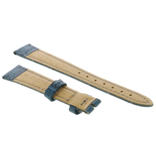 Cinturino Sartoriale Stampa Alligatore Nero Opaco 20/18 mm fodera nera classico
