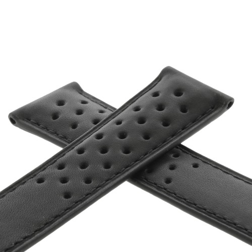 Tag Heuer Cinturino Carrera FC6534 Pelle nero martellato interno nero 20,5/18 mm. CBS2210 glassbox