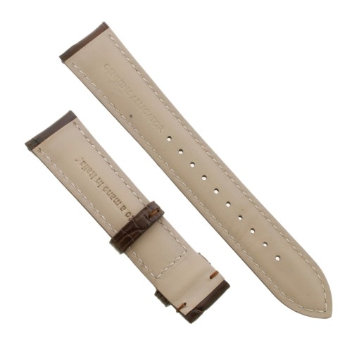 Cinturino Sartoriale Alligatore Marrone Scuro Opaco 20/18 mm B50B classico..
