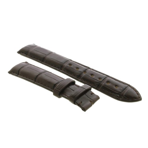 Cinturino Sartoriale Alligatore Marrone Scuro Opaco 20/18 mm B50B ansa curva