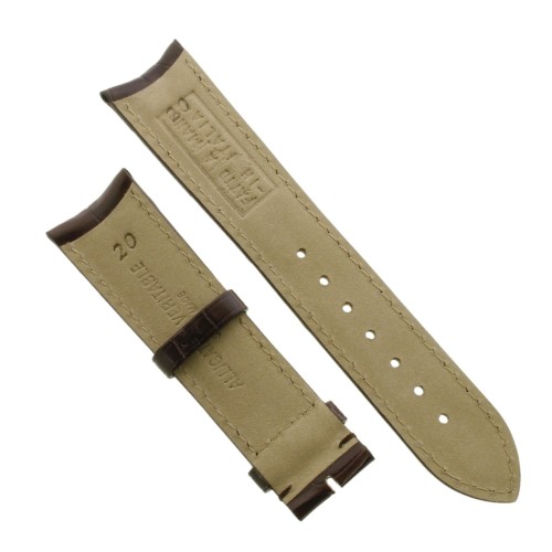 Cinturino Sartoriale Alligatore Marrone Scuro Opaco 20/18 mm B50B ansa curva