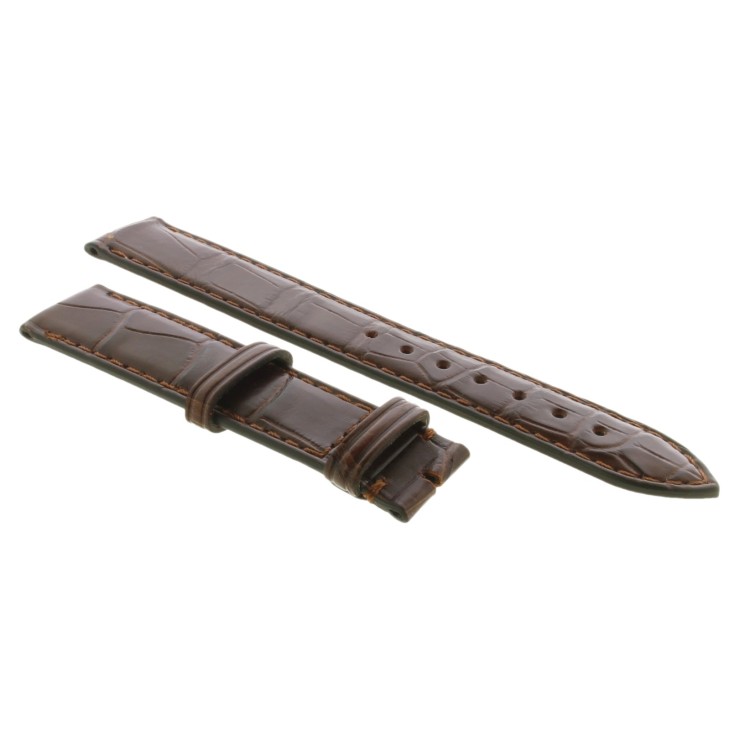 Cinturino Sartoriale Alligatore Marrone Scuro Semilicido 18/16 mm B33B classico.
