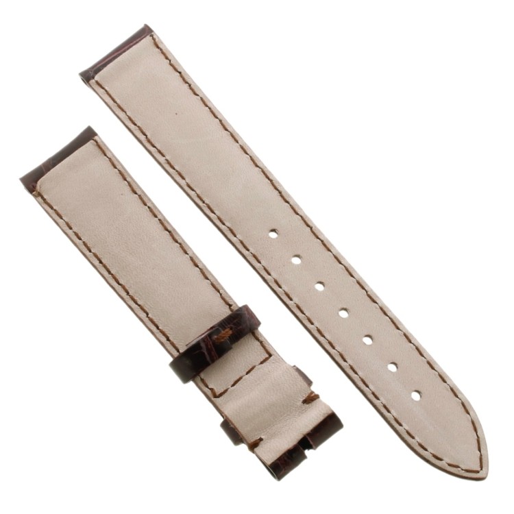 Cinturino Sartoriale Alligatore Marrone Scuro Lucido 18/16 mm B40B classico.
