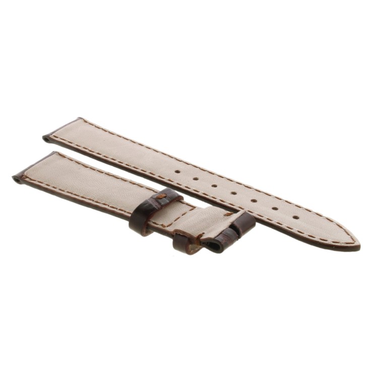 Cinturino Sartoriale Alligatore Marrone Testa di Moro Lucido 18/16 mm B40B classico.