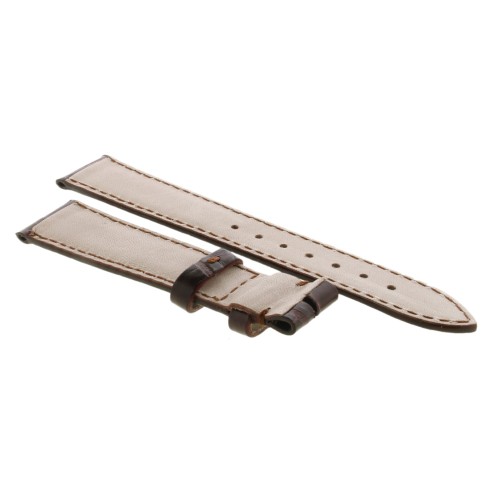 Cinturino Sartoriale Alligatore Marrone Testa di Moro Lucido 18/16 mm B40B classico.