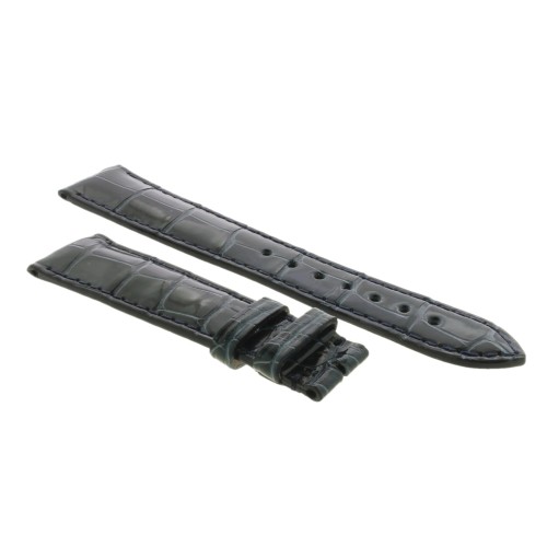 Cinturino Sartoriale Alligatore Blu Grigio Lucido 20/16 mm B40B classico..