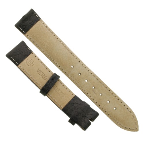 Cinturino Sartoriale Struzzo Nero Opaco 18/16 mm B35B.