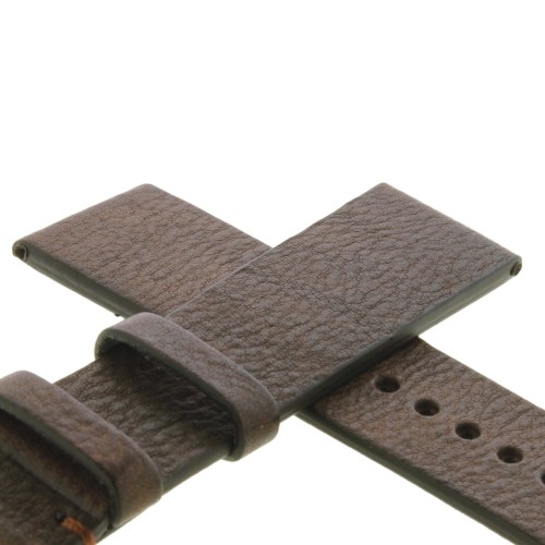 Cinturino Sartoriale Pelle Vitello Goffrata Marrone Testa di Moro 22/20 mm B35N classico non cucito