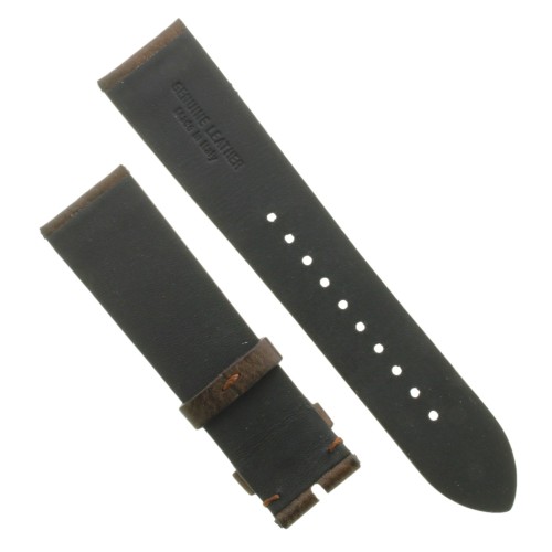 Cinturino Sartoriale Pelle Vitello Goffrata Marrone Testa di Moro 22/20 mm B35N classico non cucito