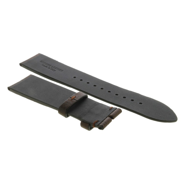 Cinturino Sartoriale Pelle Vitello Goffrata Marrone Testa di Moro 22/20 mm B35N classico non cucito