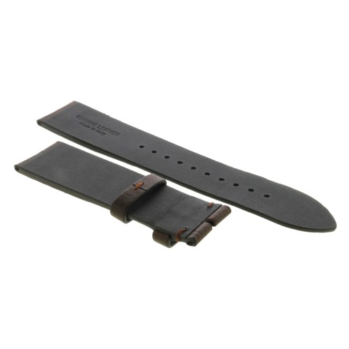 Cinturino Sartoriale Pelle Vitello Goffrata Marrone Testa di Moro 22/20 mm B35N classico non cucito