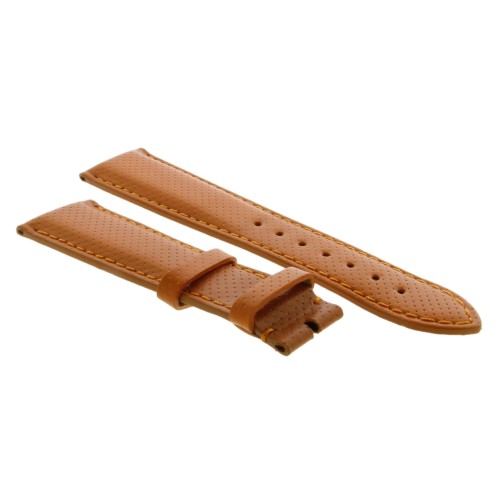 Cinturino Sartoriale Pelle Arancione Motivo Puntini 22/18 mm B45B classico.