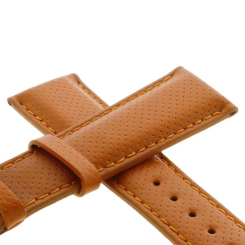 Cinturino Sartoriale Pelle Arancione Motivo Puntini 22/18 mm B45B classico.