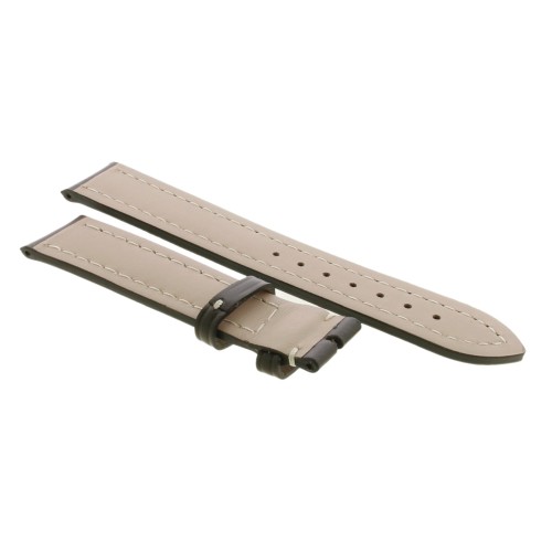 Cinturino Sartoriale Pelle Vitello Marrone Scuro 20/18 mm B50MB bombato cuciture chiare