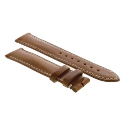 Cinturino Sartoriale Pelle Vitello Marrone Chiaro Naturale 20/18 mm B48B cuciture chiare 2
