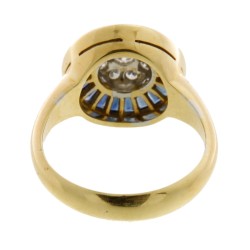 Anello Zaffiro Diamanti ct 0,27 Oro 18 kt 2
