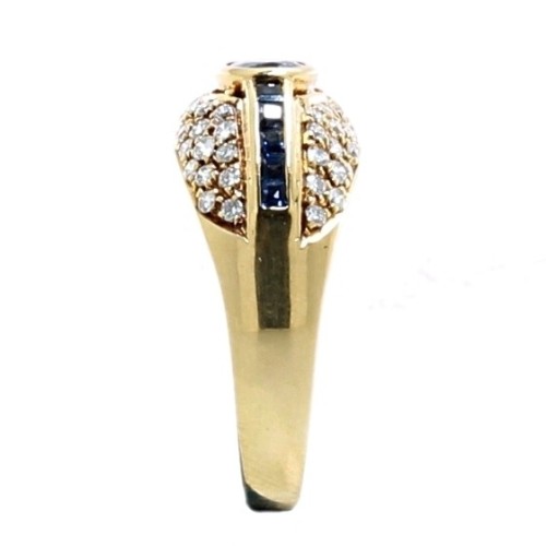 Anello Zaffiro Diamanti ct 0,58 Oro 18 kt