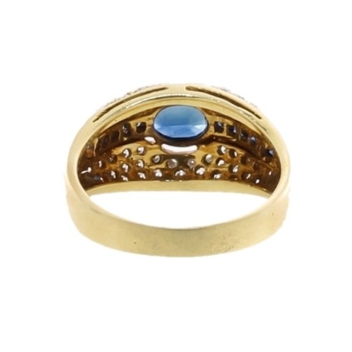 Anello Zaffiro Diamanti ct 0,58 Oro 18 kt