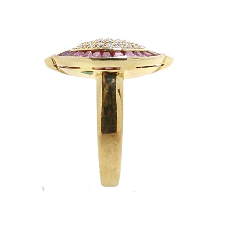 Anello Rubino Diamanti ct 0,30 Oro 18 kt