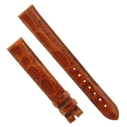 Cinturino Coccodrillo Marrone Gold Lucido 16/14 mm B32B forma classica