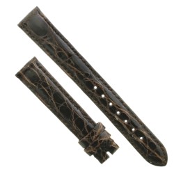 Cinturino Coccodrillo Marrone Moka Lucido 16/14 bombatura 3,5 mm forma classica