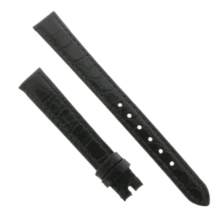 Cinturino Stampa Coccodrillo Nero semilucido 12/10 mm B26B classico
