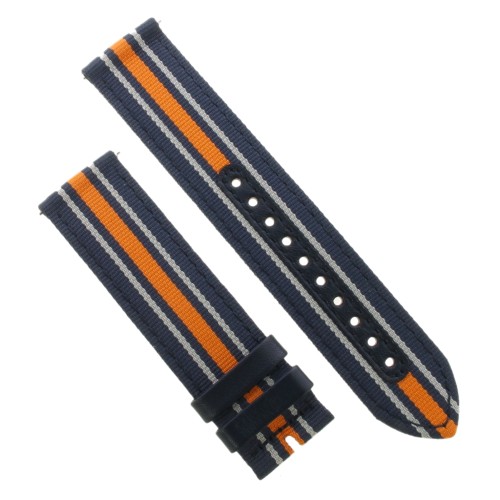 Mido Cinturino Tessuto Blu Arancio 22/22 con ansette in acciaio a sgancio rapido