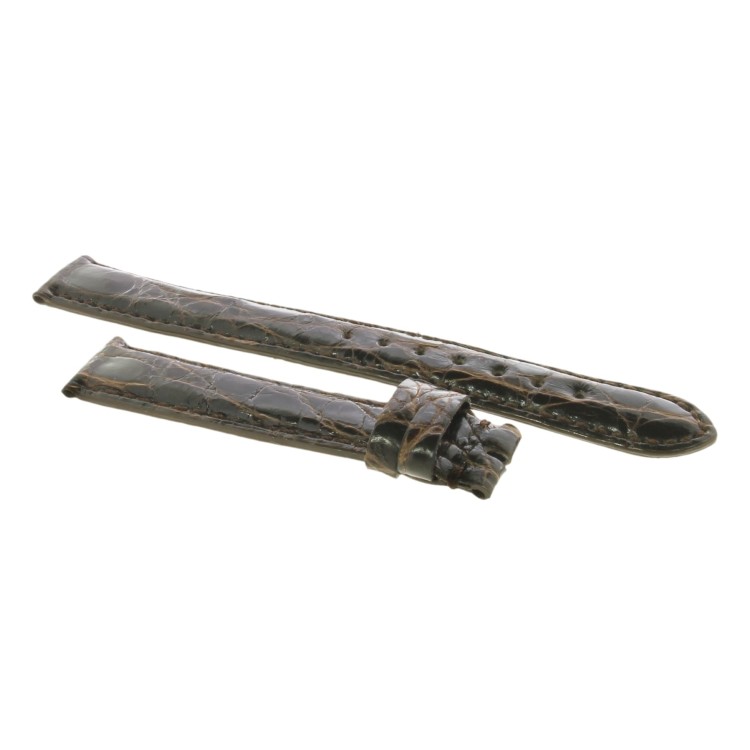 Cinturino Coccodrillo Marrone Moka Lucido 16/14 bombatura 3,5 mm forma classica