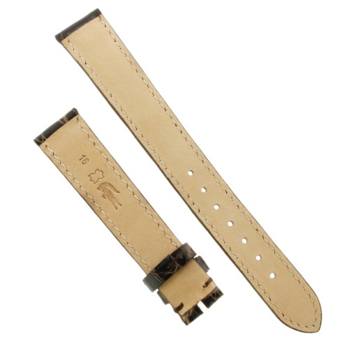 Cinturino Coccodrillo Marrone Moka Lucido 16/14 mm B35B forma classica.