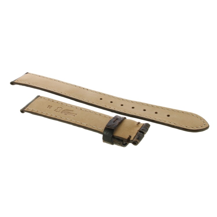 Cinturino Coccodrillo Marrone Moka Lucido 16/14 bombatura 3,5 mm forma classica