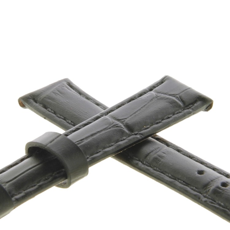Cinturino Stampa Alligatore Nero Opaco 14/12 mm B37B classico