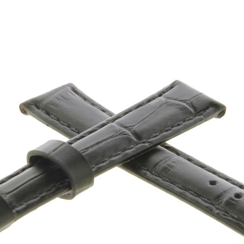 Cinturino Stampa Alligatore Nero Opaco 14/12 mm B37B classico